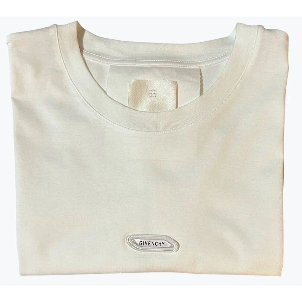 Givenchy Mens White Cotton Short Sleeve T-Shirt Mesh Underarm Detail Size Large - Picture 1 of 16